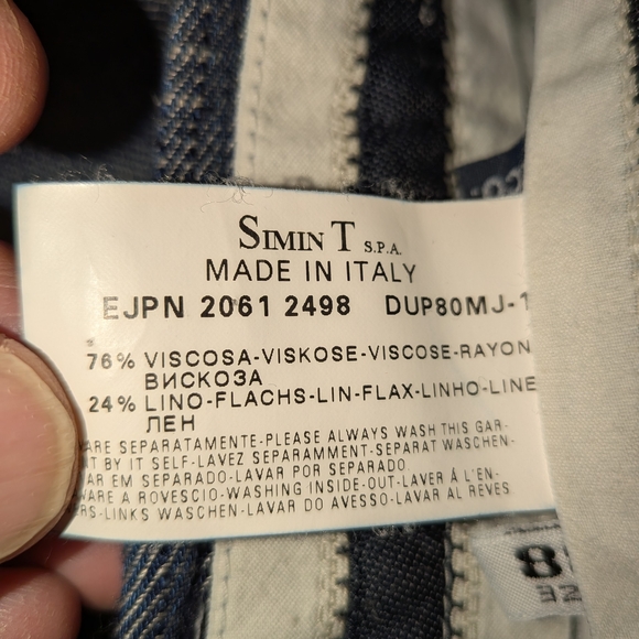 Giorgio Armani Men's Navy Striped Casual Dress Pants - Picture 12 of 14